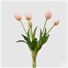 EDG Enzo De Gasperi Bouquet di 5 Tulipani Chiusi Gomma Olis H 40 Cm Rosa Chiaro