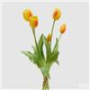 EDG Enzo De Gasperi Bouquet di 5 Tulipani Chiusi Gomma Olis H 40 Cm Giallo Rosso