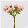 EDG Enzo De Gasperi Rosa Bouquet x9 con Foglie H 46 Cm Pianta Artificiale Colore Rosa