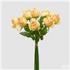EDG Enzo De Gasperi Rosa Bouquet x9 con Foglie H 46 Cm Pianta Artificiale Colore Giallo