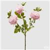 EDG Enzo De Gasperi Rosa Sonia Ramo x3 con Foglie e Bocciolo H 65 Cm Pianta Artificiale Rosa