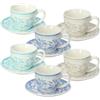 Tognana Celine, confezione 6 tazze caffè con piattino, new bone china, multicolor