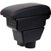 YJYWZH Bracciolo per Opel Corsa F 2020-2025 con USB e USB-C | 2 Porte USB e 1 USB-C, Doppio vano portaoggetti, Bracciolo centrale scorrevole, Pelle PU, Base specifica per veicolo
