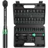 LLAVETOR Chiave Dinamométrica 1/4, 5-25NM Chiave Dinamometrica Bici, Precisión ±3%, 19 Piezas Llaves Dinamométricas Kit para Bicicleta, con Barra de Extensión, Llave de Ttrinquete, Puntas Vasos