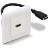 Waytex Presa da parete HDMI tipo Mosaic 80x80 femmina completa, Plastron HDMI 45x45 F/F cavo 20cm con piastra e supporto a vite, colore bianco