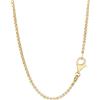 NKlaus Collana da donna in argento 925 placcato oro giallo, lunghezza 42-50 cm, larghezza 1,5 mm, Argento sterling