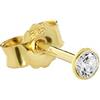 NKlaus orecchini a perno singoli oro vero 585 14 carati 3,0mm zirconi signore uomini bambini 1748