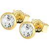 NKlaus coppia di orecchini a perno 5,0mm oro giallo 333 8 carati oro orecchini cristallo zircone bianco uomini 1763