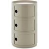 KARTELL Componibili New Big Contenitore 3 Cassetti 42x69,5cm Tortora Lucido