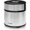 Cloer 9959 Gelatiera per gelato, yogurt gelato e sorbetto, capacità 1,5 l, display LED, paletta per gelato inclusa, scocca in metallo