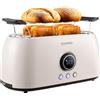 SteinborgTostapane 4 fette con inserto per panino, automatico spegnimento, tostapane doppio, familiare, display LED con indicatore del tempo residuo (Bulgur Beige)