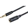 1aTTack.de 1x 1,5 m - Cavo di prolunga audio AUX nero da 3,5 mm TRS sottile con connettori placcati in oro