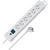 BRENNENSTUHL A1945154001952260100 1952260100-Base múltiple Premium-Line Blanca con varias posibilidad de instalación y fijación (6 Tomas), Multicolor