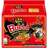 Samyang Buldak ramen di spaghetti fritti con pollo piccante caldo coreano, (5 x 140 g)