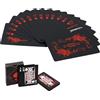 joyoldelf Mazzo da 54 carte da poker nere con motivo di rose e fiori sul dorso, carte da gioco classiche in PVC impermeabile