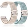 SOLOLUP 2Pezzi Intrecciati Cinturino per Garmin Venu 4 41mm/3S 2S/Vivoactive 4S 3S/Vivomove 3S/Forerunner 255S Music 265S Band,Sportivo Nylon 18mm Banda per Huawei Watch 5 42mm/GT 6/5/4 41mm/GT5 Pro 42mm