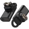 Astorgos 2Pack Adattatore Cavo Caricatore USB C Watch, 90° Tipo C Connettore Cavo per Fenix 8 7 6 5 E, Forerunner 970 570 965 265 165 55, Instinct 3 2 1, Vivoactive 6 5, Venu 4 3 2, Nero+Nero