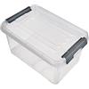 Allibert CURVER Handy Plus Contenitore portaoggetti 6L, Contenitore multifunzionale, Chiusura rapida con maniglie, 29,4 x 19,4 x 15 cm, trasparente