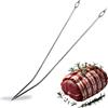 Kerafactum Set di Aghi per Arrosto 2 Pezzi Curvi | Ago per Arrosto, Lardellatore, Ago 20 cm in Acciaio Inox, Lardellatore con Grande Area di Applicazione per Strisce di Pancetta | Ø3 mm Perfetto per