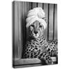 Dazzlewall Incorniciato Arte con Leopardo Divertente, Stampa Leopardo nella Vasca da Bagno Poster Decor per Pareti Animale in Bianco e Nero Umoristico per Bagno, 30x40 cm