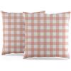 ggaimwf Copricuscini a Quadretti Confezione da 2 50x50 cm Rosa Quadrato Farmhouse Fodere per cuscini Copricuscini quadrati per ragazze Divano Soggiorno Home decor Federa per cuscino sparsa