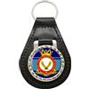 Family-crests ATC Air Training Corps Portachiavi In Vera Pelle Bonded Nero E Argento
