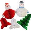 Bright Ideas Retro PK05 - Decorazioni natalizie a nido d'ape, in 4 forme assortite