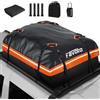 Favoto Box da Tetto Auto Impermeabile - Borsa da Tetto Portapacchi 566L Pieghevole con Tappetino Antiscivolo Gancio Porta e Cinghie di Rinforzo per Trasporto di Bagagli Arancione