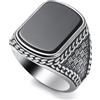 WESTMIAJW Anello da uomo con onice nera, in acciaio inox, con sigillo e onice naturale, misura 17, 19, 20, 24, 22, 22, 22, 22, 24, 22, 24, 24, 22, 24, 22, 22
