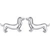 Qings Orecchini Cane Argento Sterling 925 - Qings Piccole Cani Carino Animali Orecchini per Donne Ragazze Mini Dog Animal Cucciolo Regalo di Gioielli per gli Amanti Degli Animali