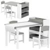 AIYAPLAY Set Tavolo e Sedie per Bambini con 2 Sedie e Tavolino Contenitore, in Legno e Tessuto non Tessuto, Grigio e Bianco | Aosom Italy