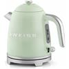 SWEISS KTS7 Bollitore elettrico vintage, 1 litro, corpo in ACCIAIO INOX, colore VERDE RETRÒ con dettagli cromati