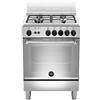 Ⓜ️🔵🔵🔵 LA GERMANIA AMN664GXVC - Cucina, Piano di Lavoro, Acciaio Inox, Serie Americana, 4 Fuochi Gas, Forno Gas Ventilato con Grill, 60x60 cm, Nuova Classe A+