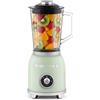 SWEISS MXV7 Frullatore vintage, caraffa in vetro da 1,5 litri, corpo in metallo, lame in acciaio inox, colore VERDE RETRÒ con dettagli cromati
