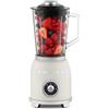 SWEISS MXV8 Frullatore vintage, caraffa in vetro da 1,5 litri, corpo in metallo, lame in acciaio inox, colore CREMA RETRÒ con dettagli cromati