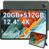 DOOGEE T30 MAX Tablet 12.4 Pollici Gaming Tablet PC Android 14， 20GB RAM 512GB