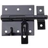 Alberts GAH-Alberts 137304 Catenaccio a cannone | con guida asta fissata | rivestito in plastica nera | Piastra 70 x 67 mm | Ø chiavistello 9,5 mm | Lunghezza totale 100 mm | set da 10