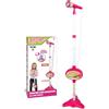 Bontempi MP3Stage Mic - Microfono da Palcoscenico con Connessione MP3 per Performance Versatili, con Effetti Luminosi e Vano Porta Smartphone, Rosa, 40,9x19,5x6,4 cm,Bontempi,Eta 3+