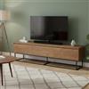 Dmora - Mobile porta TV Eos, Credenza da soggiorno, Armadio basso per TV, Base parete attrezzata, 180x40h50 cm, Noce e Nero