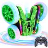 MidiVix Auto telecomandata, auto rotanti a 360° 4WD RC con luci laterali e fari, 2,4 GHz su entrambi i lati RC Stunt Car con spray, auto giocattolo e regali per bambini (verde)