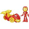 SPIDEY AND HIS AMAZING FRIENDS Hasbro Spidey Fig I.Man e BOLIDO Iron F7458