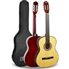 3rd Avenue Chitarra classica spagnola livello beginner di dimensioni standard 4/4 3rd Avenue con corde in nylon, e custodia da trasporto - Naturale