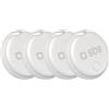 SBS Track My Dot Kit, Set da 4 Localizzatori Smart Tag compatibili con Apple Find My (solo iOS, Android non supportato), Finder Trova Oggetti Chiavi, Batteria CR2032 Inclusa, Foro Portachiavi, Bianco
