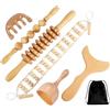 SOONHUA Set di maderoterapia 6 in 1, massaggiatore per drenaggio linfatico, maderoterapia, strumento per modellare il corpo, rullo per alleviare lo stress e rilassare
