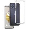 REY Pack 3X Cover in Gel TPU Trasparente per Motorola Moto G73 5G, Ultra Sottile 0,33 mm, Morbido Flessibile, Custodia Silicone