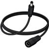 YINGAYOU Prolunga Cavo DC 5,5 mm x 2,1 mm Maschio Femmina Cavo di Prolunga DC 12V 24V 18AWG per DVR, Lampada a LED, Telecamera di Videosorveglianza (Nero, 0.3 m)