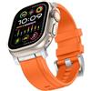 Anlinser Compatibile con Cinturino Apple Watch Ultra 3/2/1 49mm 46mm 45mm 44mm 42mm, Cinturini Sportivo Silicone Robusto per iWatch SE Serie 11 10 9 8 7 6 5-1 (Arancione)