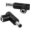 RIIEYOCA Adattatore di alimentazione CC, adattatore CC ad angolo di 90 gradi da 6,0 mm x 0,6 mm maschio a 5,5 mm x 2,5 mm femmina convertitore accoppiatore jack per laptop (2 pezzi)