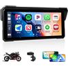 CAMECHO Wireless Carplay Moto Schermo per Moto, 8.1 pollici Navigatore moto con IP68, CarPlay/Android Auto Senza Fili, Doppio Bluetooth | HD 1600x600, Montaggio Universale