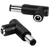RIIEYOCA Adattatore di alimentazione CC, adattatore CC con angolo di 90 gradi da 7,4 mm x 0,6 mm maschio a 5,5 mm x 2,5 mm femmina convertitore accoppiatore jack per laptop (2 pezzi)